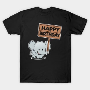 Funny Cute Elephant Birhday Bday Gift Present Child Kids T-Shirt